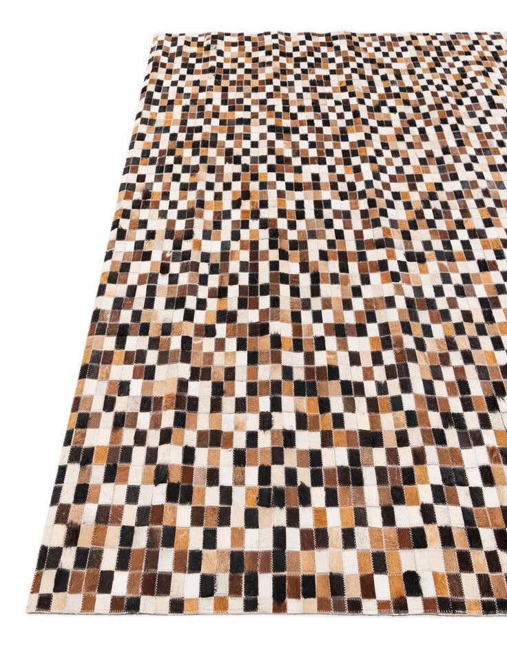 Detail image of  5' 6 x 7' 7 Cowhide Stocks Rug