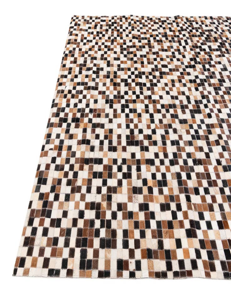 Detail image of  5' 6 x 7' 6 Cowhide Stocks Rug