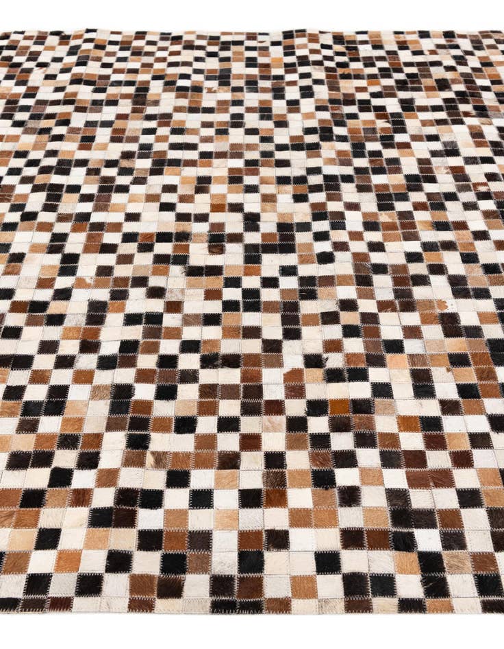 Detail image of  5' 6 x 7' 6 Cowhide Stocks Rug