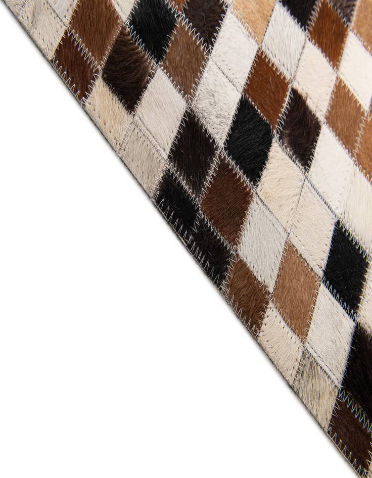 Detail image of  5' 6 x 7' 6 Cowhide Stocks Rug