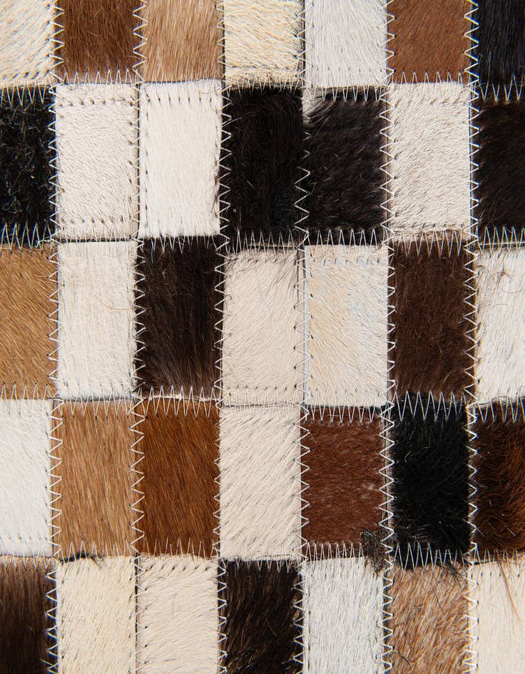 Detail image of  5' 6 x 7' 6 Cowhide Stocks Rug