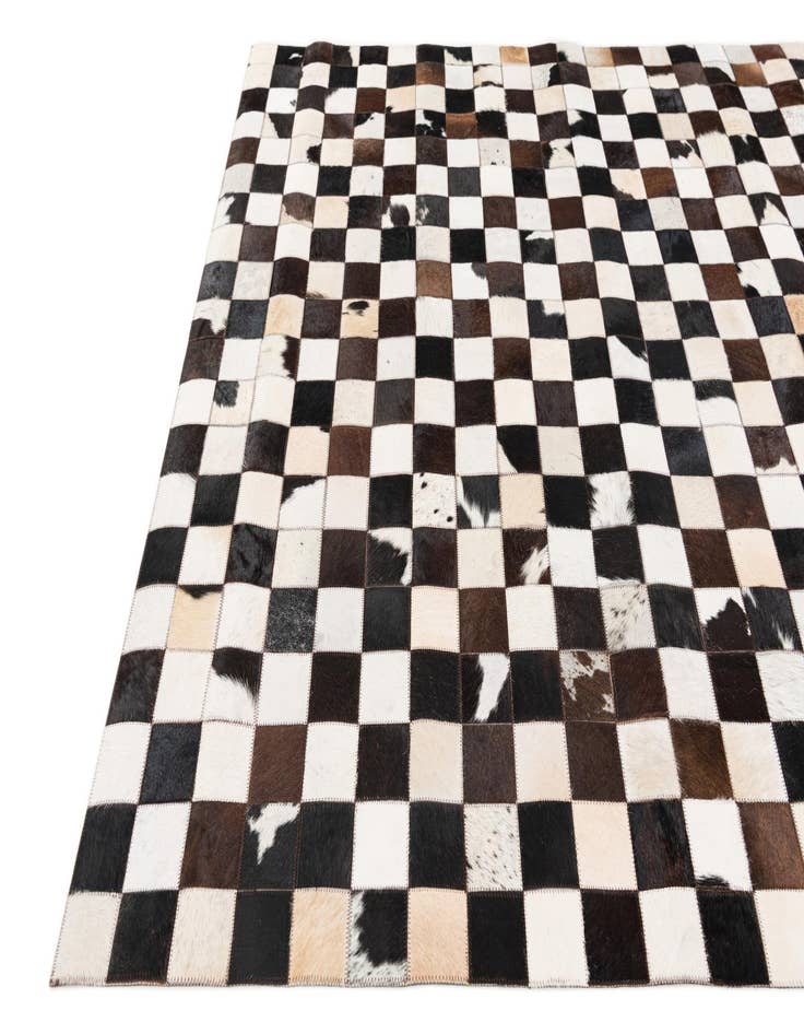 Detail image of  5' x 8' Cowhide Stocks Rug