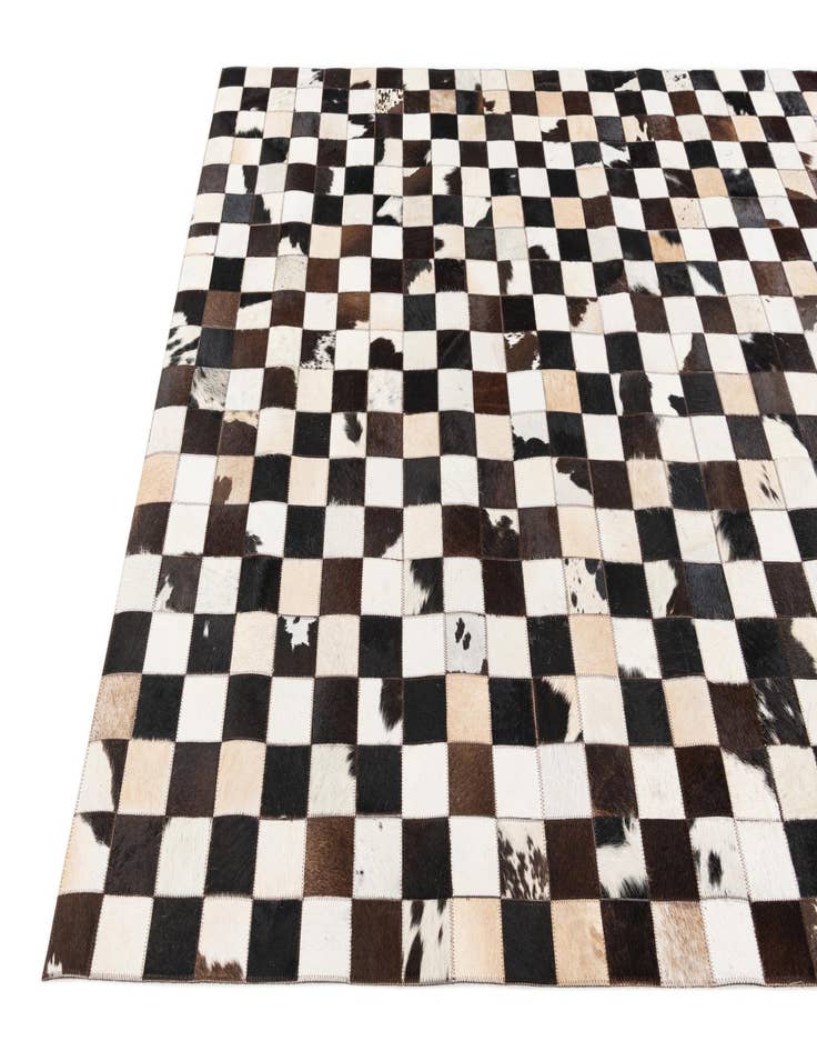 Detail image of  5' x 8' Cowhide Stocks Rug