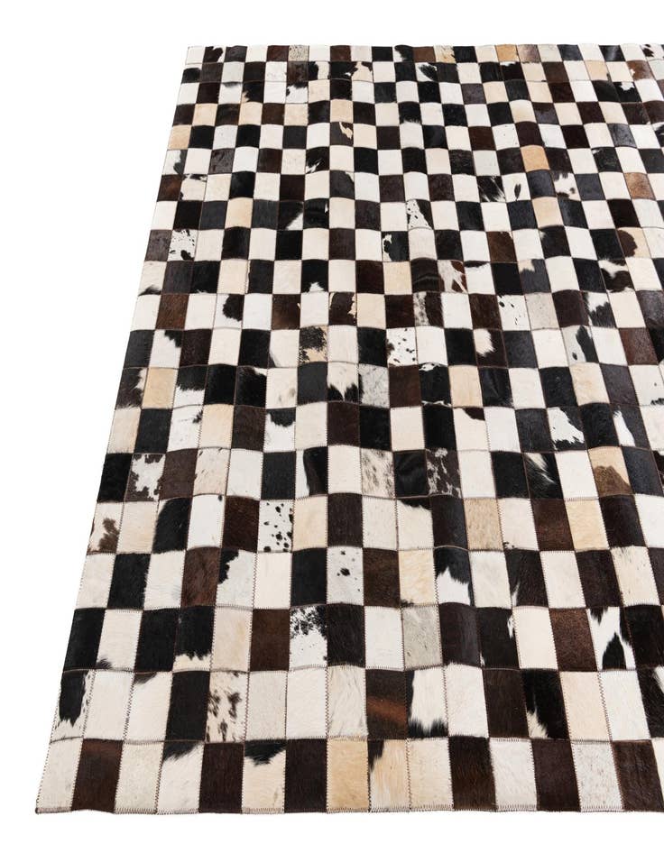 Detail image of  5' 1 x 8' Cowhide Stocks Rug
