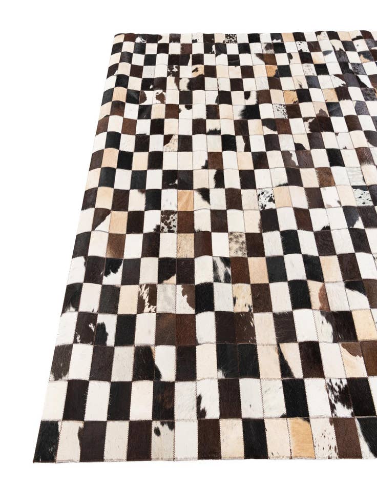 Detail image of  5' 1 x 7' 11 Cowhide Stocks Rug