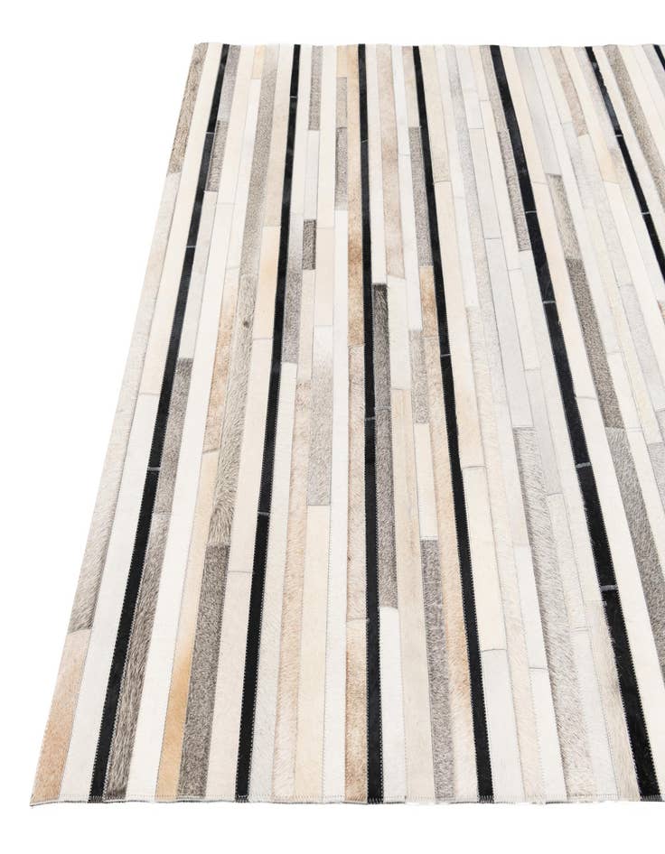 Detail image of  5' 1 x 7' 11 Cowhide Stocks Rug