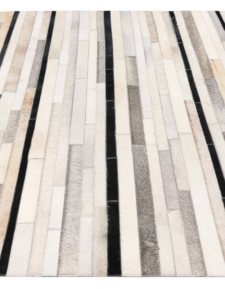 Detail image of  5' 1 x 7' 11 Cowhide Stocks Rug