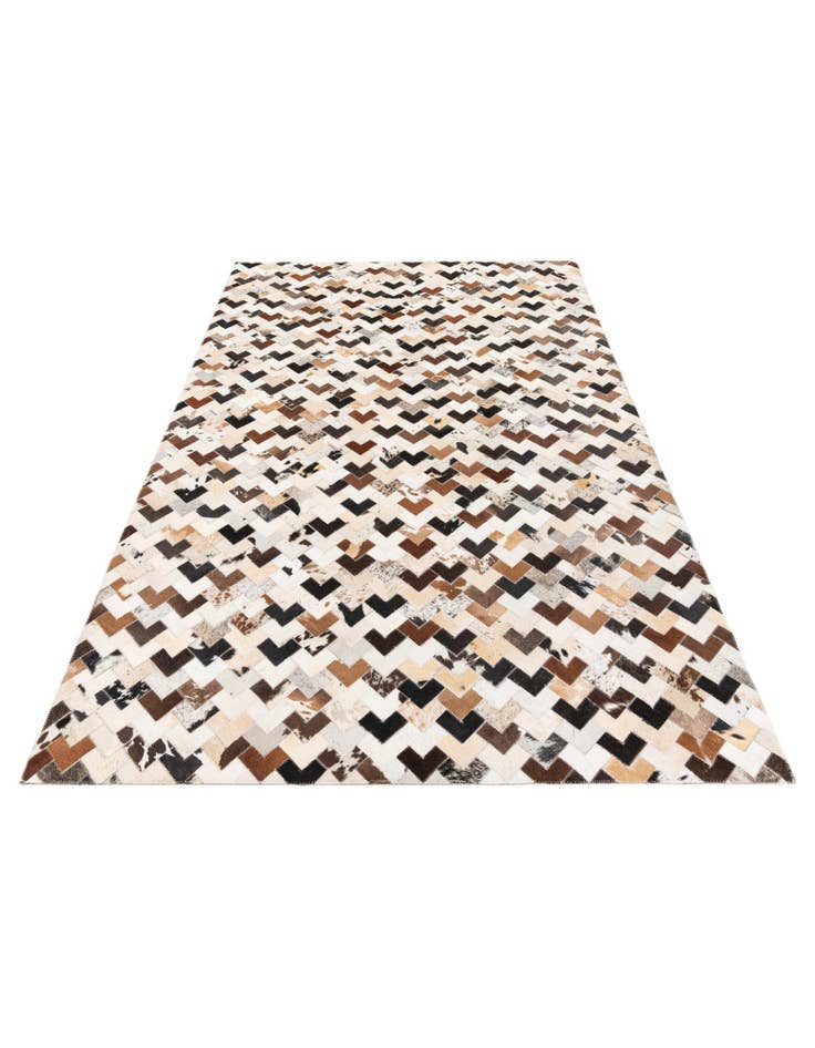 Detail image of  5' 1 x 7' 11 Cowhide Stocks Rug