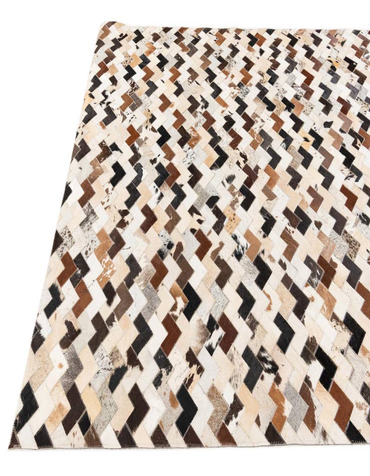 Detail image of  5' 1 x 7' 11 Cowhide Stocks Rug
