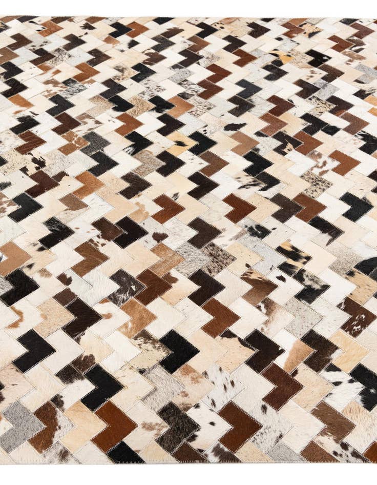 Detail image of  5' 1 x 7' 11 Cowhide Stocks Rug