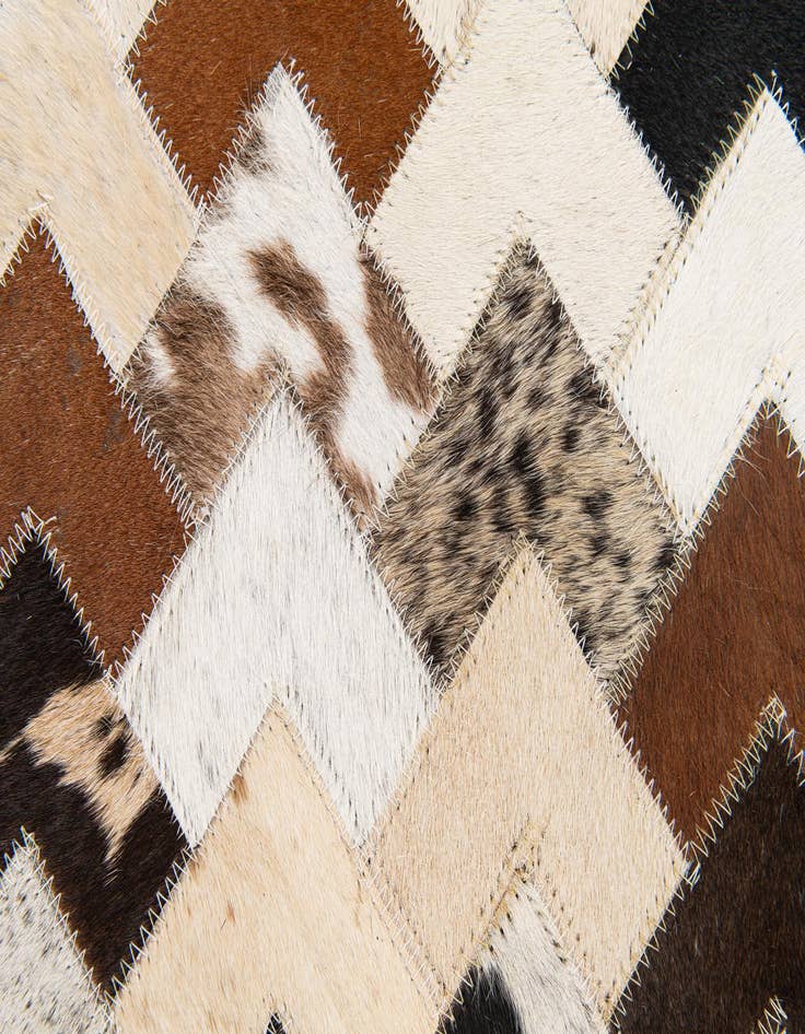 Detail image of  5' 1 x 7' 11 Cowhide Stocks Rug