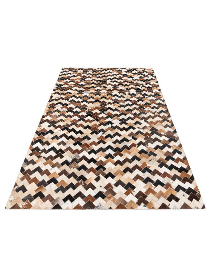 Detail image of  5' 1 x 8' Cowhide Stocks Rug