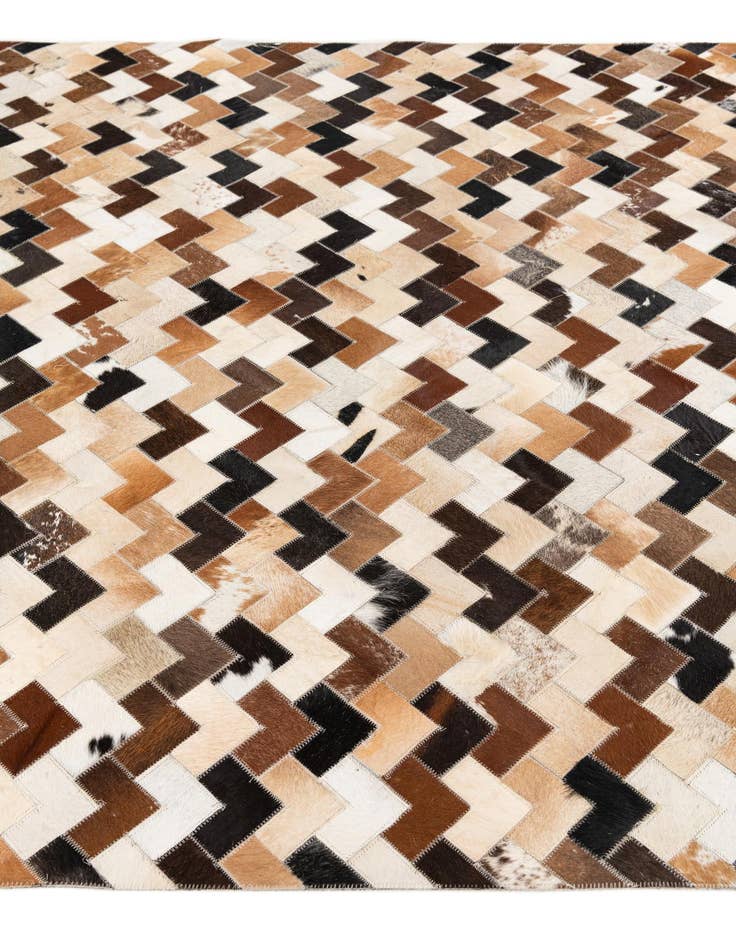 Detail image of  5' 1 x 8' Cowhide Stocks Rug