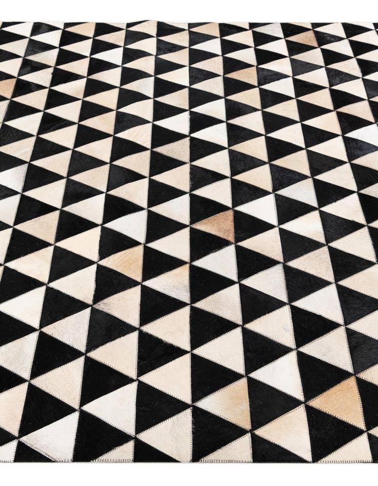 Detail image of  5' 1 x 8' 2 Cowhide Stocks Rug