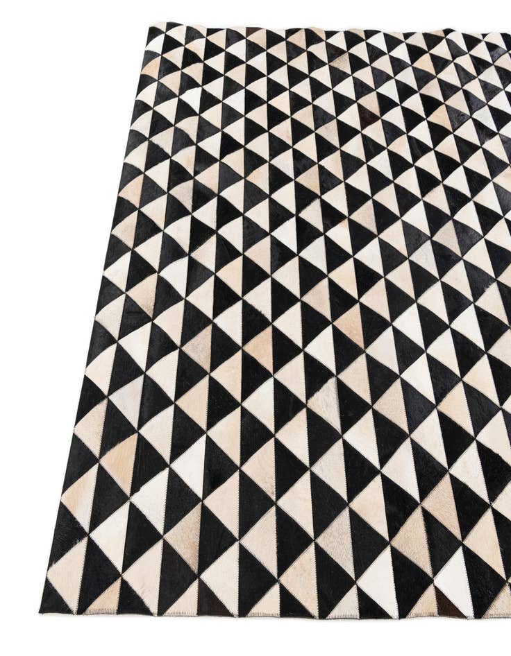 Detail image of  5' 2 x 8' Cowhide Stocks Rug