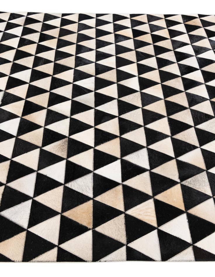 Detail image of  5' 1 x 8' 1 Cowhide Stocks Rug