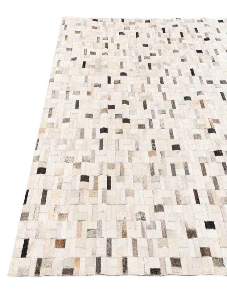 Detail image of  5' 3 x 7' 5 Cowhide Stocks Rug