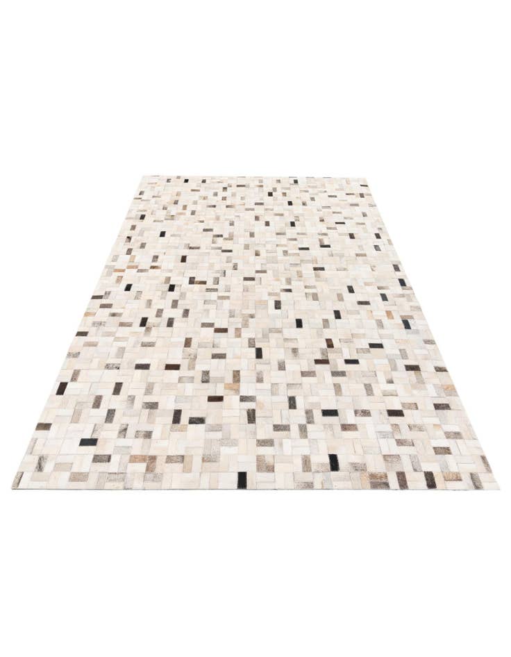 Detail image of  5' 3 x 7' 6 Cowhide Stocks Rug