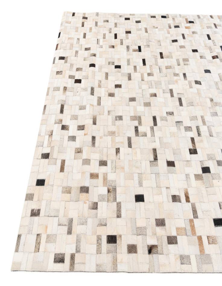 Detail image of  5' 3 x 7' 6 Cowhide Stocks Rug