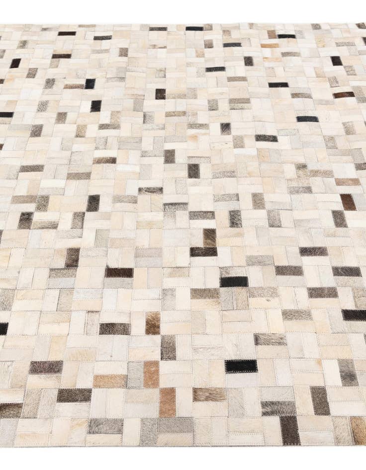 Detail image of  5' 3 x 7' 6 Cowhide Stocks Rug