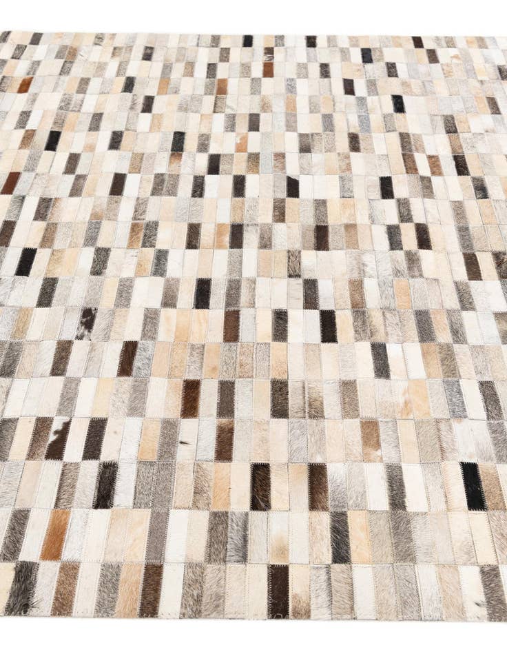 Detail image of  5' 1 x 7' 10 Cowhide Stocks Rug