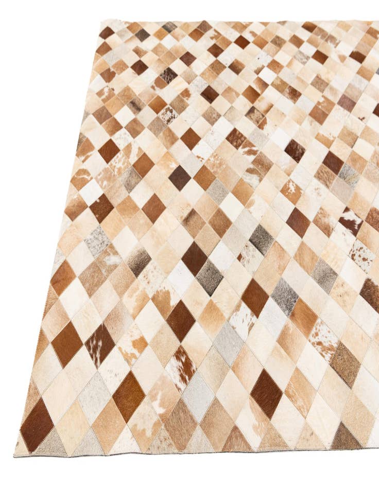 Detail image of  5' 1 x 8' 1 Cowhide Stocks Rug