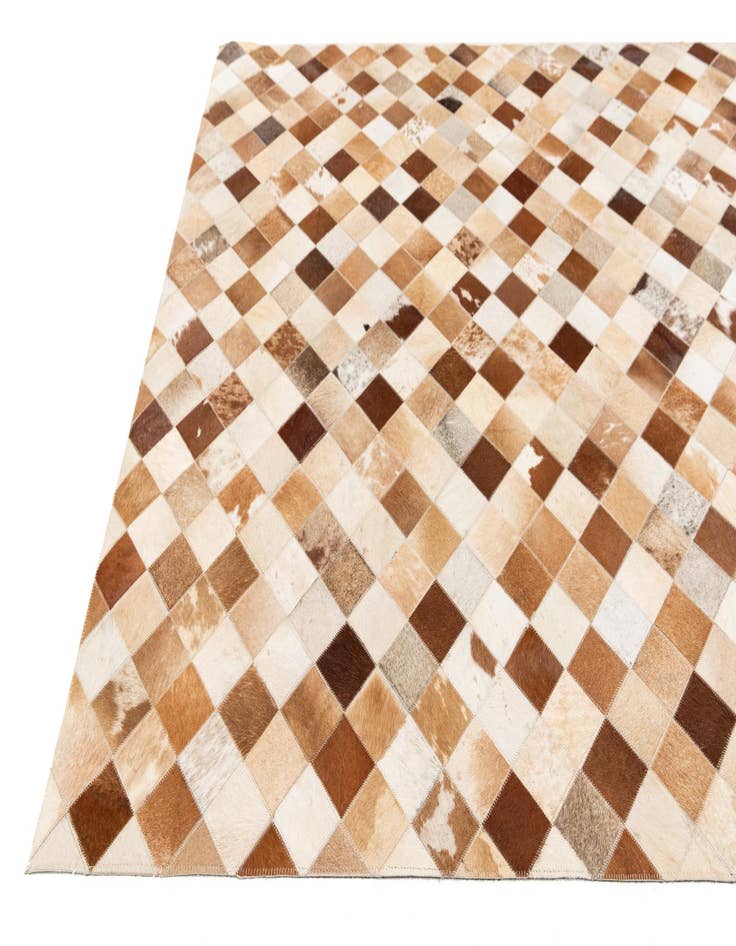 Detail image of  5' 1 x 7' 11 Cowhide Stocks Rug