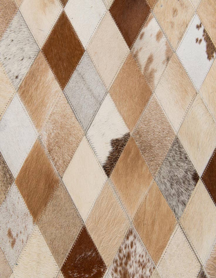 Detail image of  5' 2 x 8' 1 Cowhide Stocks Rug