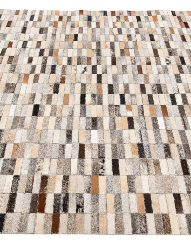 Detail image of  5' 1 x 7' 11 Cowhide Stocks Rug