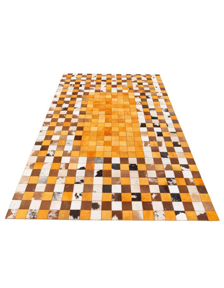 Detail image of  5' x 8' Cowhide Stocks Rug