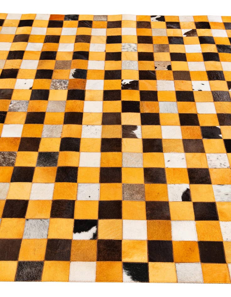 Detail image of  5' 2 x 8' Cowhide Stocks Rug