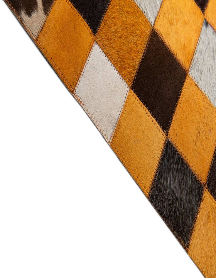 Detail image of  5' 2 x 8' Cowhide Stocks Rug