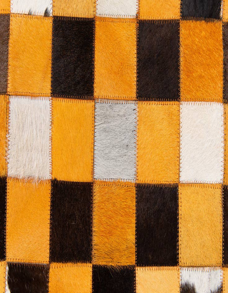 Detail image of  5' 2 x 8' Cowhide Stocks Rug