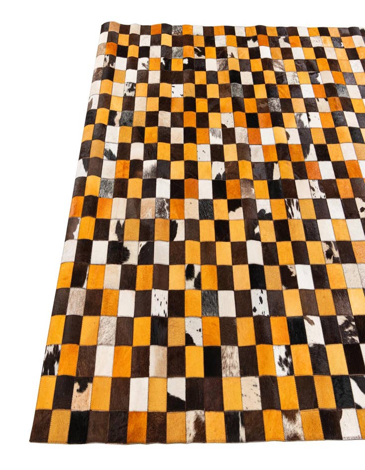 Detail image of  5' 2 x 8' Cowhide Stocks Rug