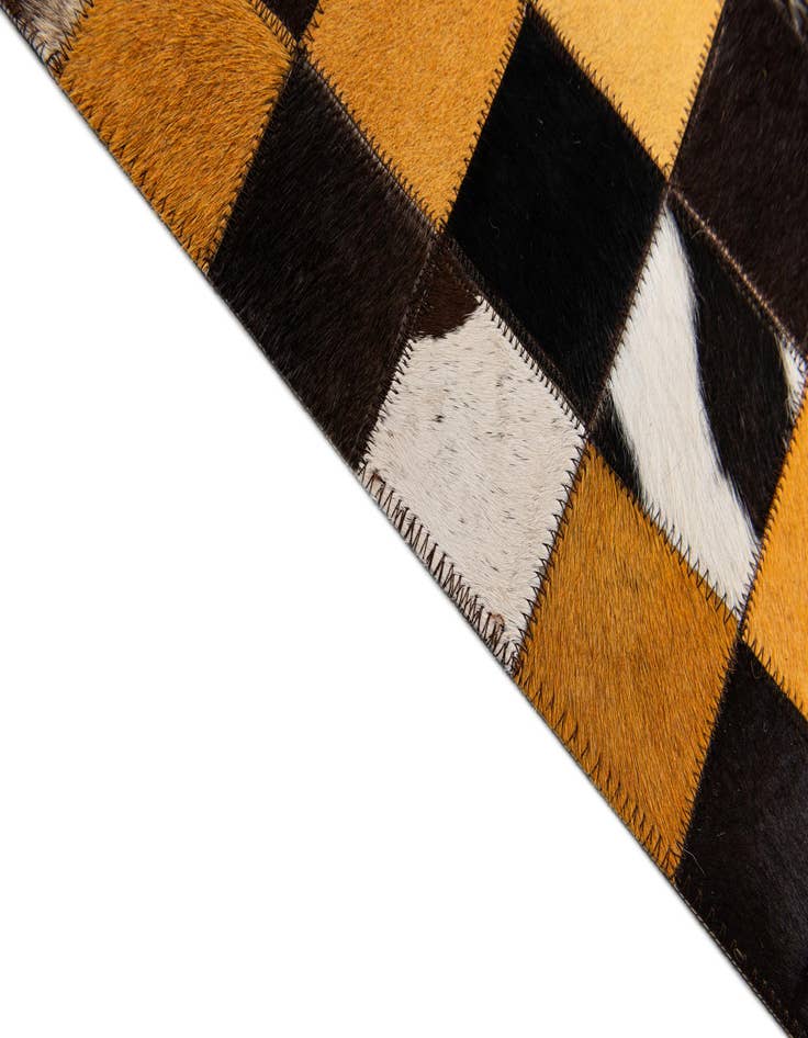 Detail image of  5' 2 x 8' Cowhide Stocks Rug