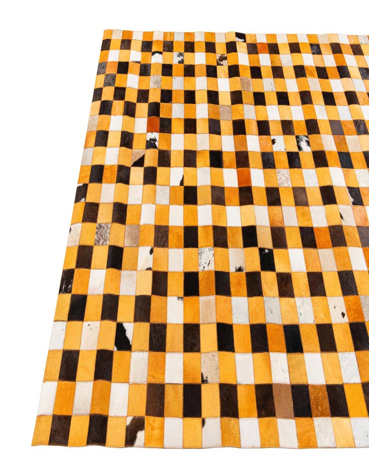 Detail image of  5' 2 x 8' 1 Cowhide Stocks Rug