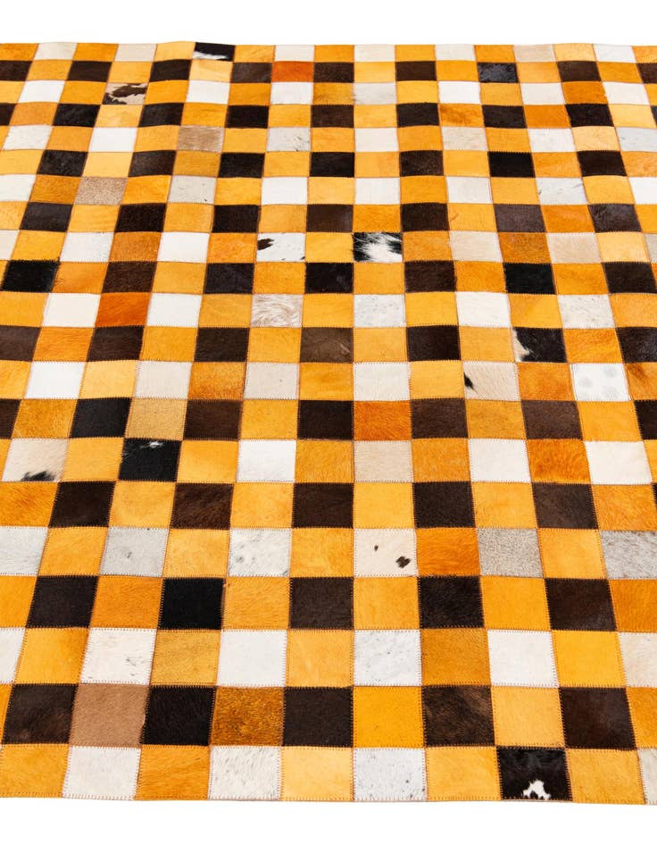 Detail image of  5' 2 x 8' 1 Cowhide Stocks Rug