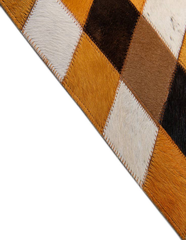 Detail image of  5' 2 x 8' 1 Cowhide Stocks Rug