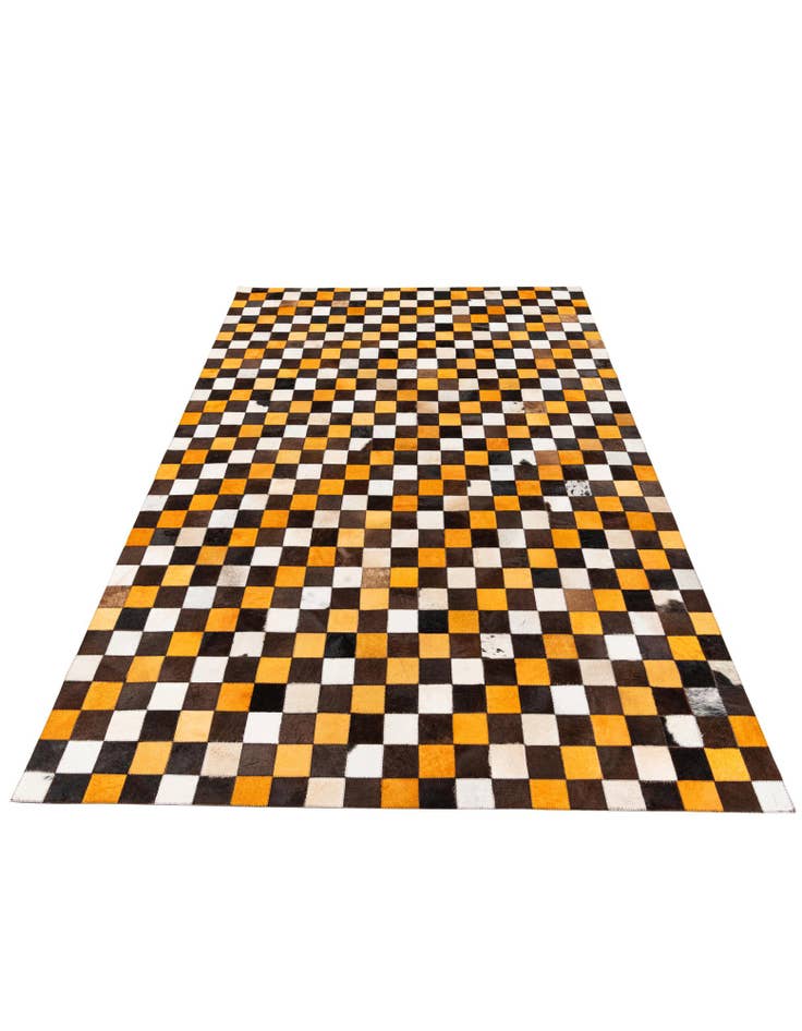 Detail image of  5' 2 x 8' 1 Cowhide Stocks Rug