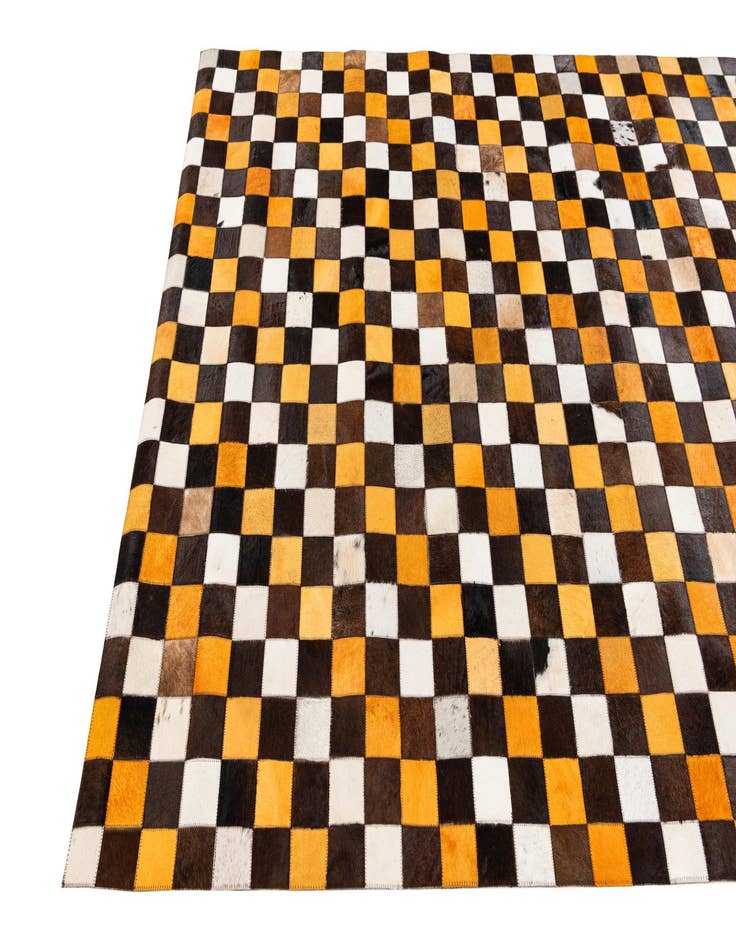 Detail image of  5' 2 x 8' 1 Cowhide Stocks Rug