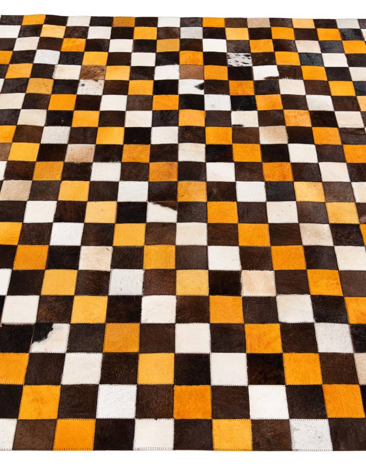 Detail image of  5' 2 x 8' 1 Cowhide Stocks Rug