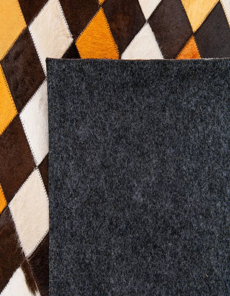 Detail image of  5' 2 x 8' 1 Cowhide Stocks Rug