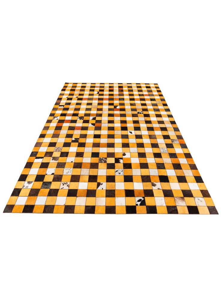 Detail image of  5' 2 x 8' 2 Cowhide Stocks Rug