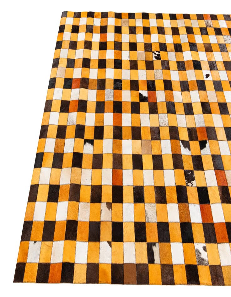 Detail image of  5' 2 x 8' 2 Cowhide Stocks Rug