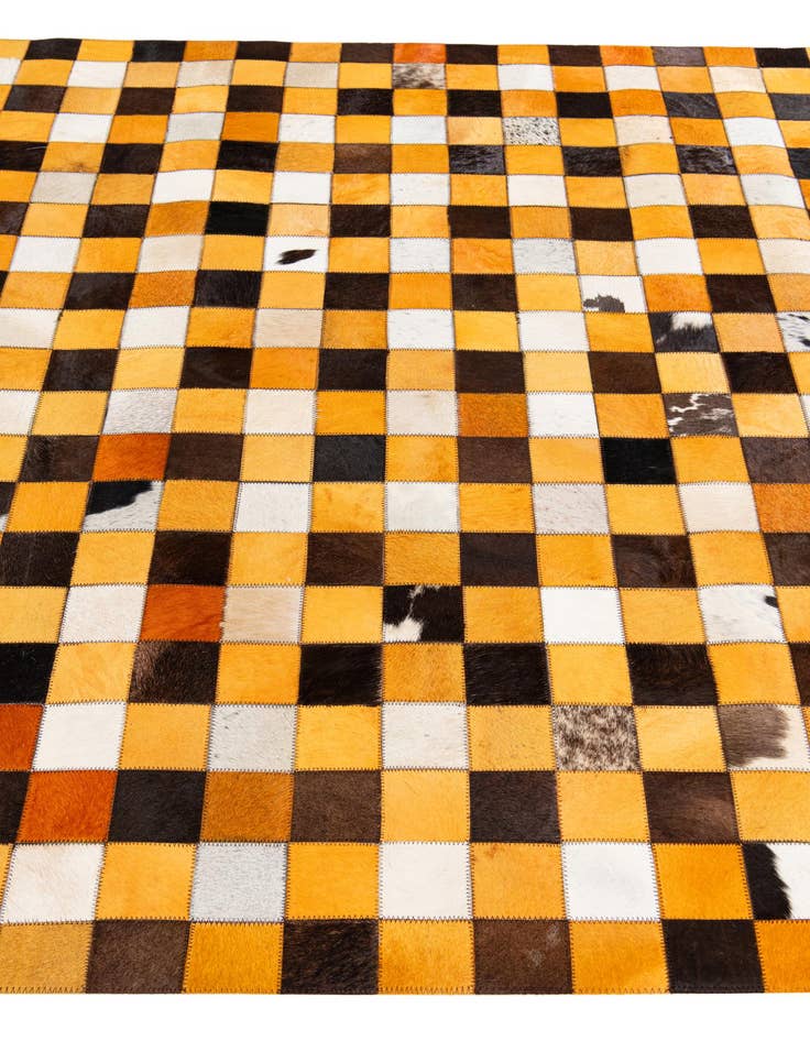 Detail image of  5' 2 x 8' 2 Cowhide Stocks Rug