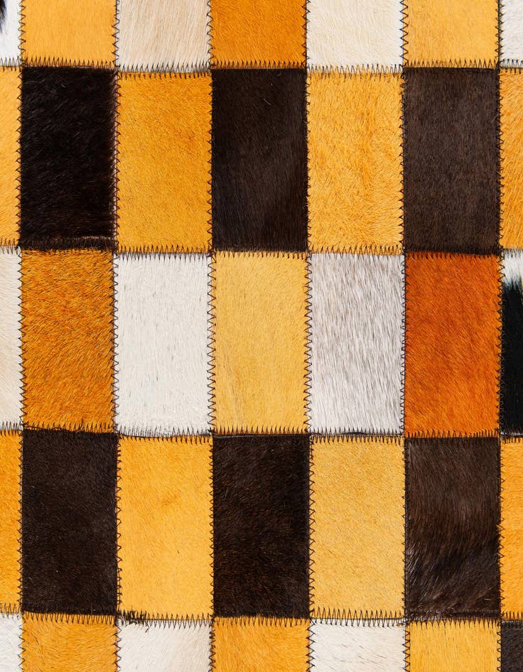 Detail image of  5' 2 x 8' 2 Cowhide Stocks Rug
