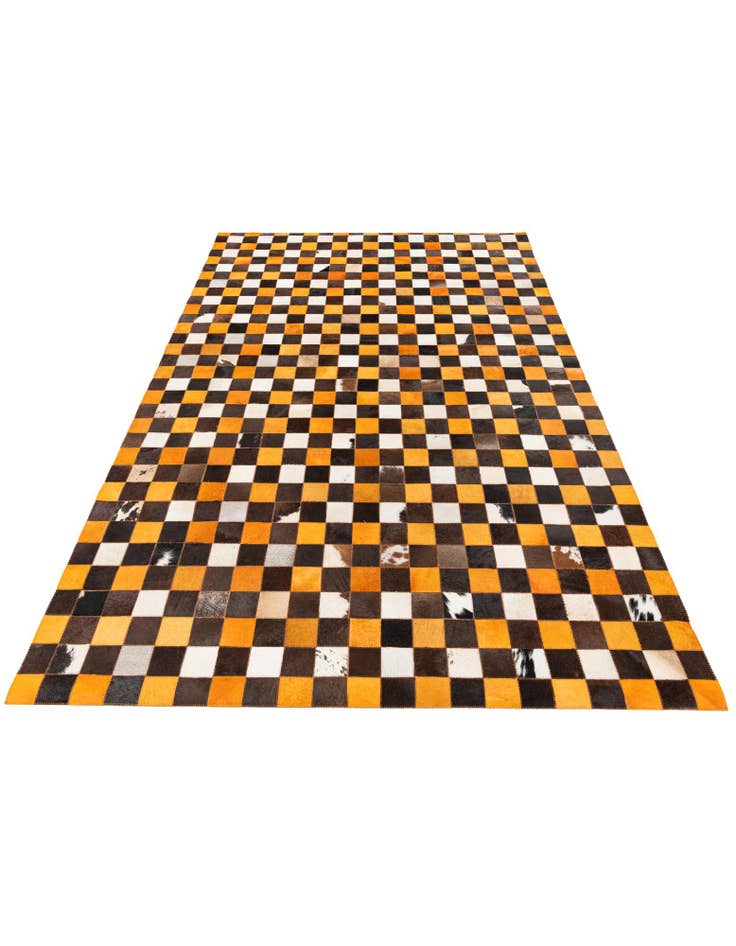 Detail image of  5' 2 x 8' Cowhide Stocks Rug