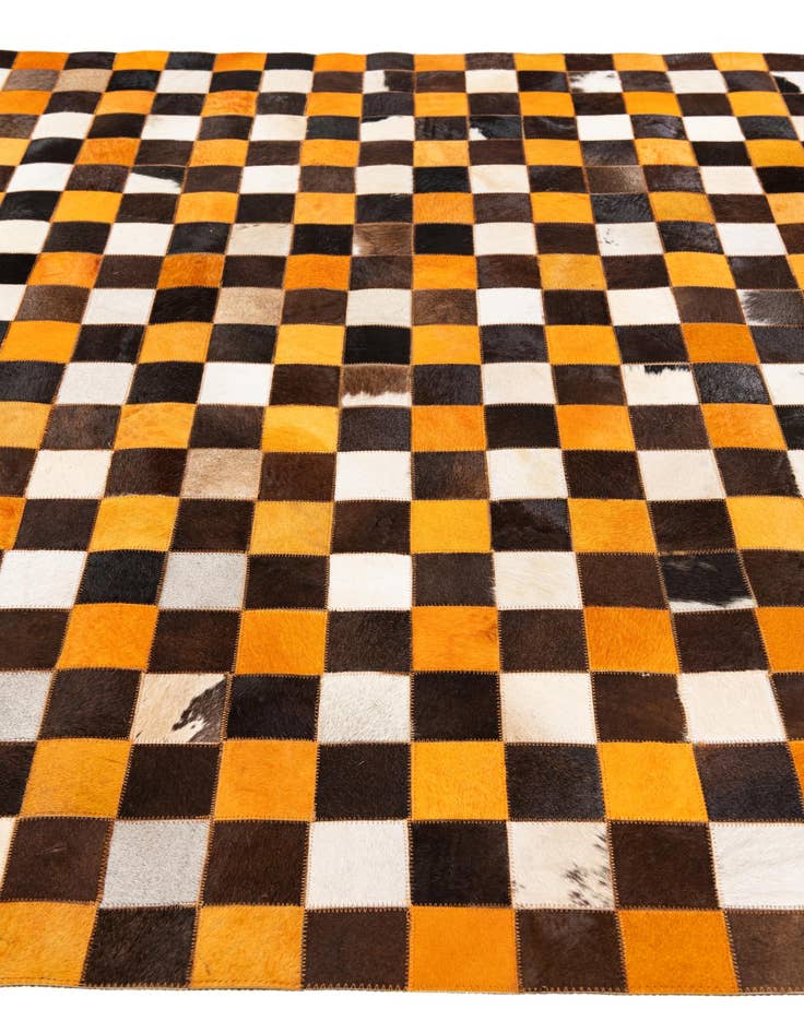 Detail image of  5' 2 x 8' Cowhide Stocks Rug