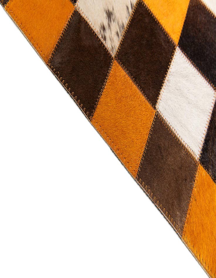 Detail image of  5' 2 x 8' Cowhide Stocks Rug