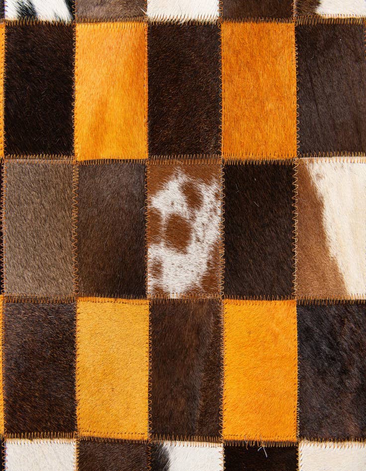 Detail image of  5' 2 x 8' Cowhide Stocks Rug